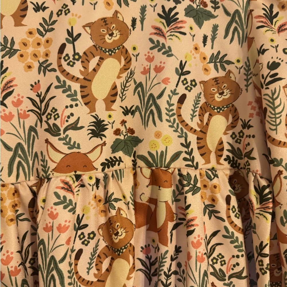 Kids' Animal Print Long Sleeve Dress - Picture 2 of 4